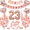 Neodtx 23. Geburtstag Mädchen Geburtstagsdeko Tortendeko luftballons Rosegold folienballon 23 jahre Frauen geschenk Happy Birthday Girlande für Geburtstagsdeko Geschenke für 23. Geburtstag