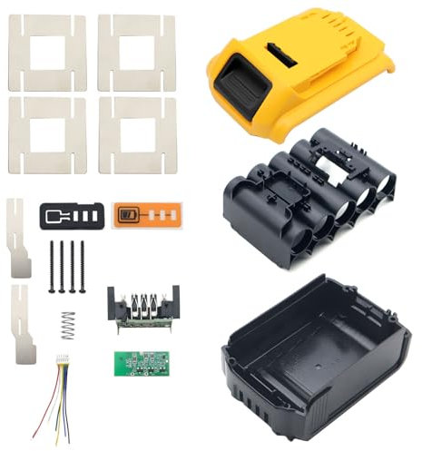 Compatible with DeWalt 20V Lithium Battery Case Replacement, Plastic Battery Housing Replacement Kit for DeWalt 20V 5ah Battery DC200 DCB203, DCB204, DCB205,3.0ah- 6.0ah 10-Cell 18650
