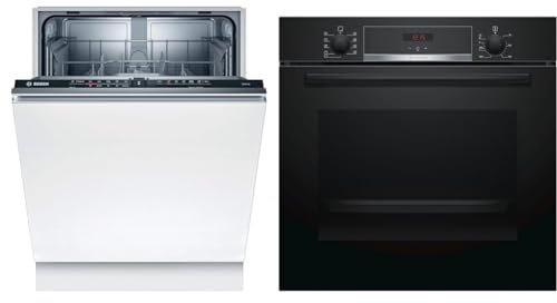 Bosch SMV2ITX22E Serie 2, Lavastoviglie da incasso a scomparsa totale, Home Connect & HBA534BB0, Forno da incasso, Pulizia EcoClean su parete posteriore