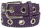 fashionchimp Damengürtel mit XXL-Ösen und Nietenbesatz, Gürtel im Vintage-Look, Jeansgürtel, Breite ca. 3,5cm (Lila, BW100cm - Gesamtlänge 115cm)