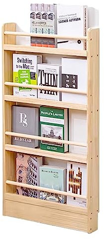 Zeitschriftensammler aus Holz,bodenstehender Bücherregal-Organizer für Enge Räume,Präsentationsständer für Broschüren,Kataloge,Lesezeitschriftenständer (Größe: 80 cm)