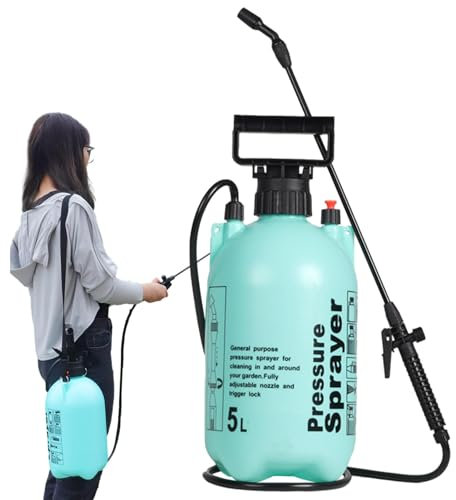 Garden Sprayers 5 Litre Pressure | Sprayer For Patio Cleaning | 5L Spray Pump Pressure Sprayer | Pump Sprayer Pump Spray Bottle With Shoulder Strap | Pump Sprayer 5L | Garden Water Spray Bottle
