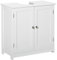 kleankin Mobile Sottolavabo a 2 Ante con Ripiano Regolabile, Armadietto Bagno Salvaspazio con Intaglio a U, 60x30x60 cm, Bianco