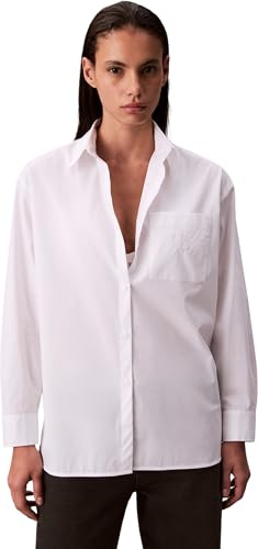 Calvin Klein Women's Poplin Relaxed Shirt Lv047c143g Other Casual Shirts