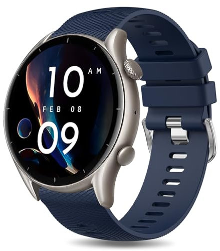 YLK Bracelet Compatible avec Amazfit GTR 4/GTR 3 Pro/GTR 3/GTR 2/GTR 2e/GTR 47mm/Stratos 3/Stratos 2 Homme Femme, 22mm Silicone Bracelet de remplacement Amazfit GTR 4/GTR 3/GTR 2 (Bleu Nuit)