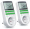 CSL - 2X Zeitschaltuhr digital - 2,1 LCD-Display 5,3 cm - 3680W - Digital-Zeitschaltuhr mit 10 konfigurierbaren Programmen - Back-Up Reserve-Akku - Zufallsschaltung - integrierter Berührungsschutz