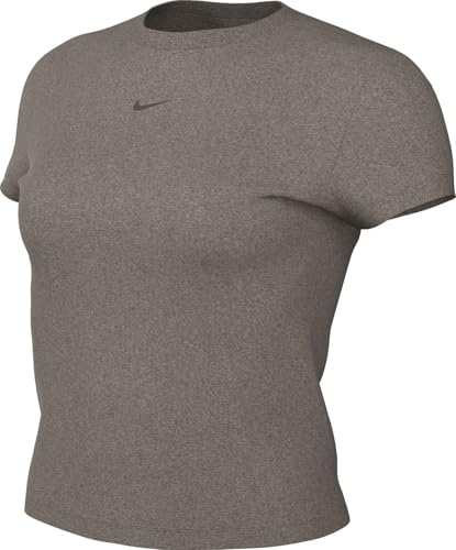 Nike Sportswear Chill Knit Mod-Crop-T-Shirt Für Damen, Mink Brown/Mink Brown, FV5508-233, XS