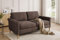 Vesgantti Stoff Doppelsofa 164cm, 2 Sitzer Sofa Braun mit beidseitigen Taschen, Sofa mit Kissen Montage ohne Werkzeug für Wohnzimmer, Schlafzimmer, Büro, kleinen Raum 164L*76D*85H cm