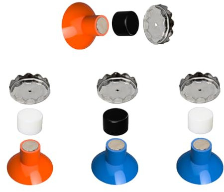 [EHOP] Lot de 4 Porte-Savons Magnétiques Muraux - Fabriqué en France - Aimant Puissant et Protection Intégrée, Fixation sans Perçage, Couleurs Orange & Bleu, Idéal Salle de Bain et Cuisine