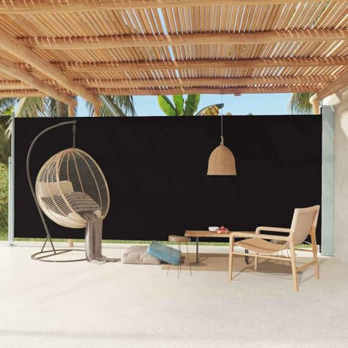 Tenda da sole a scomparsa per patio, 220 x 600 cm, colore nero