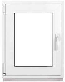 Framex Ventana de sótano PVC pequeña blanca de ANCHO x ALTO 50 x 60 cm (500 x 600 mm), doble acristalamiento (32 mm), oscilobatiente, DIN izquierda, Premium