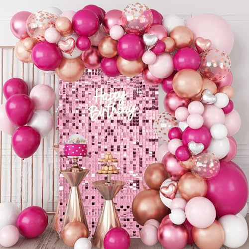 12 Pcs Pink Shimmer Wall Backdrop Panels, 3x4FT Sequin for Party Decoration | Reusable & Durable Sequin, Photo Backgrounds for Graduation, Birthday Party Decor, Home, Bedroom, Weddings Decoration
