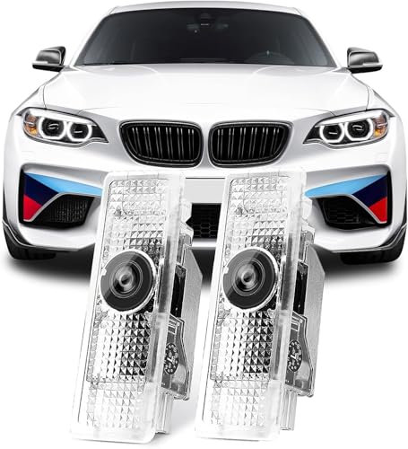 AutoQi Türlicht LED Laser Logo Projektor Kompatibel mit BMW Einstiegsbeleuchtung Lampe, 2 Stk (M-Power)