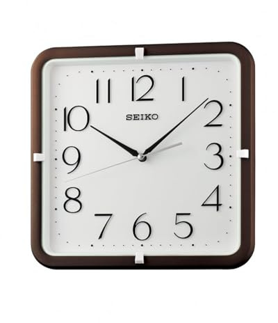 Seiko Retro Silent Square White 28cm Wall Clock QXA833B
