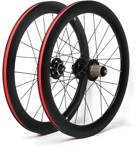 NBTRXWAFR 20 Zoll 451 Faltrad Laufradsatz/BMX Laufradsatz V Bremsfelgen Scheibenbremsnaben Sealed Lager Unterstützung 8-9-10-11 Fach Kassette Schnellspanner Vorne 100Mm Hinten 135Mm,Schwarz