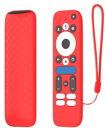 Remote Case Kompatibel für onn.Google TV Box 4K Pro 2025 Fernbedienung Schutzhülle, Stoßfeste Silikonhülle, Anti Drop Remote Sleeve (Rot)