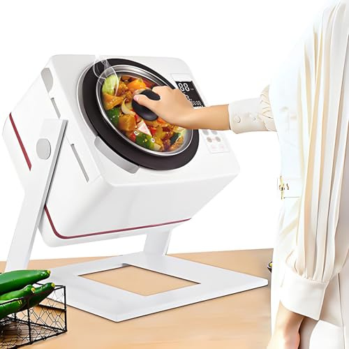 SHENGSHIYU Robot de Cocina Multifuncion 6L,Temperatura 50-240°C,Inclinación 0°-135° para Servir,15-30 RPM,2500W Chef Automático con Inducción para Fritura/Estofado/Salteado,Cocina sin Esfuerzo