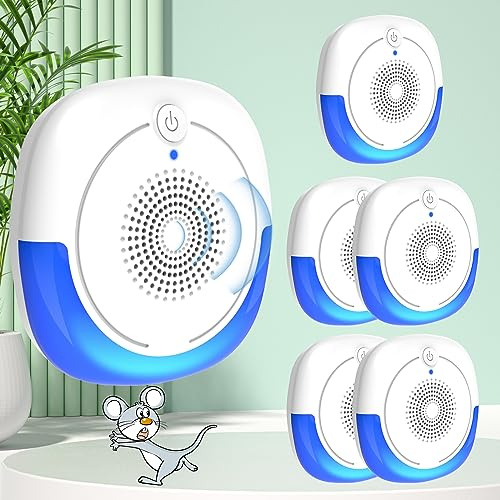 Ultrasonic Pest Repeller 6 Pack,Electronic Mouse Repellent for House,Indoor Mosquito Bug Repellent Plug-in,Rodent Mice Rat Deterrent,Spider Insect Control,Bat Repellent Devices for Attic & Home Use