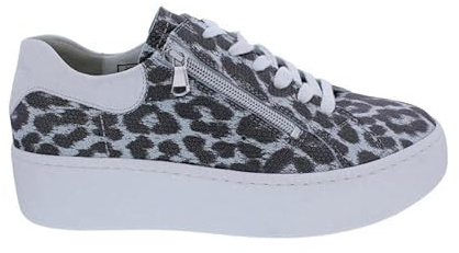 Waldläufer Sneaker H-Nicky mit Fußbett zum Wechseln 733001-216-980, Nubukleder Kombi., Grau/Weiß, Weite H Grau