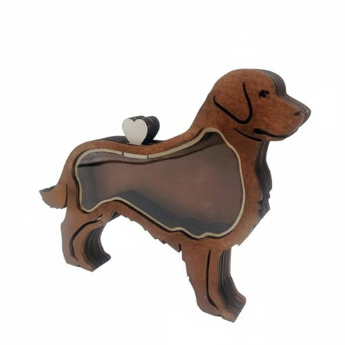 MotiveTech Pet Hair Keepsake Box Quality Wood Wooden Pet Remembrance Box Sympathy Gift Dog Hair Keepsake Frame for Shelf Display, Home Decor, Standard, Style B