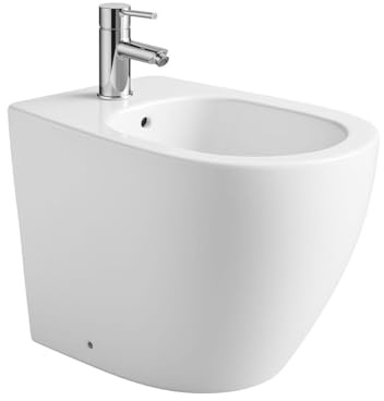 Belvit Urinal mit Sensor, Weiß Glänzend, 30 x 59 x 33,5 cm | Keramik, Rückwandanschluss, Berührungslose Spülung, Batteriebetriebener Sensor, Kratzfeste Oberfläche, Wandmontage
