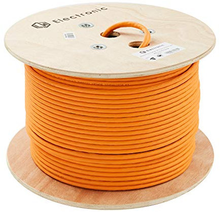 LW Electronic Verlegekabel Cat7A Duplex LAN Kabel 100m Gigabit Halogenfrei POE BauPVO Netzwerkkabel S/FTP PIMF 1200 MHz Kupfer AWG23 LSZH Installationskabel Datenkabel Orange
