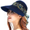 Femme Casquette Visière Large Bord Chapeau de Soleil Plage Voyage Eté Capeline de Camping Pêche Vélo Jardinage Pliable Protection Solaire Complète avec Foulard Protège-nuque Détachable UPF 50+ Anti-UV