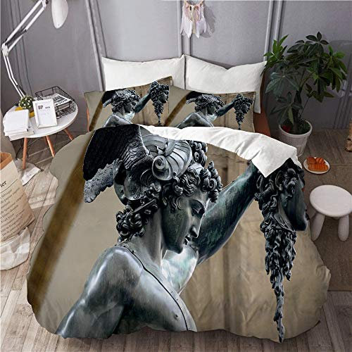 PENGTU Bettwäsche-Set, Mikrofaser,Perseus Medusa Slayer,1 Bettbezug 200 x 200cm+ 2 Kopfkissenbezug 80x80cm