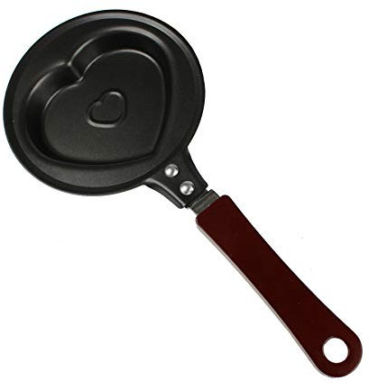 Monsterzeug Mini Bratpfanne in Herzform, Kleine Pfanne mit Herzmotiv für Spiegeleier, Omelette und Pfannkuchen, Liebesgeschenk
