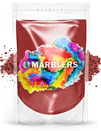 MARBLERS Red Mica Powder [Deep Red] 3oz (85g) | Cosmetic Grade | Epoxy Resin Pigment | Dye | Non-Toxic, Vegan, Cruelty-Free | Lip Gloss, Nails, Body Butter | Bath Bomb, Candle & Soap Making