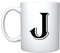 iTRONiK Alphabet Mug Letter Mugs Initial Coffee Cup Birthday Fathers Day (J)