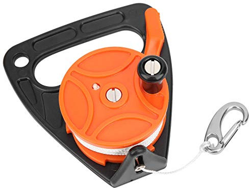 150ft mit Handle Diving Line Wheel, 150ft Dive Reel, kompakt tragbar für Drift-Tauchen Unterwassertauchen/Cave Wreck Diving Tauchausrüstung(Orange)