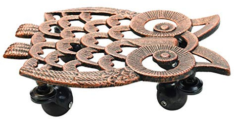 MESURE Pflanzenroller AuBenbereich, Blumenroller Aus Gusseisen Rund, Blumenroller Für Den Innenbereich,Gusseisenpflanzer Dolly Für Gartenvase, Dekorative Pflanze Dolly Rolling Für Pflanzer