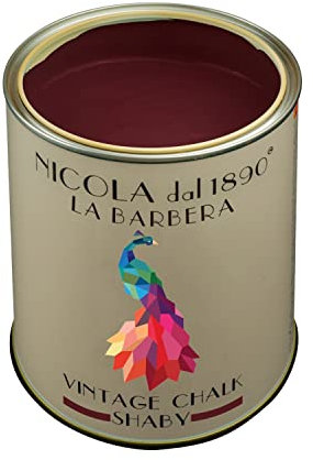 Vernice Vintage Chalk Shabby a Base di Acqua, per Interni ed Esterni, Aspetto Opaco, Made in Italy, Colore La Barbera- Formato 0,25 lt