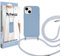 Artwizz HangOn Case kompatibel mit [iPhone 13 Mini] - Elastische Schutzhülle aus Silikon als Handykette zum Umhängen mit Band - Nordic Blue