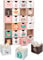 BRUBAKER Adventskalender zum Befüllen - Tierische Weihnachten Rosa - DIY Weihnachtskalender mit 24 Türchen für Gutscheine, Süßigkeiten und andere Überraschungen - 32,5 cm groß aus Pappe