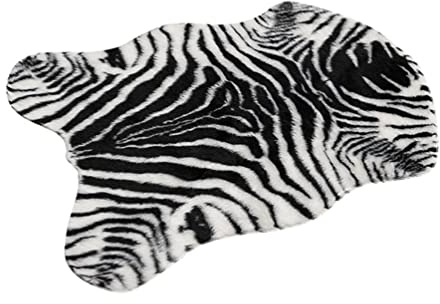 TOPBATHY Fußmatte Niedliches Design Zebra aus Acrylfasern Fischförmige Sicher und Bequem mit Rutschfester Rückseite für Küche und Schwimmbad für Kinder und Schwangere