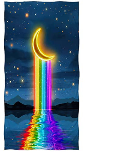 Violetpos Badetuch Lustig Mond Regenbogen Wasserfall Sterne 70 cm x 140 cm Strandtuch