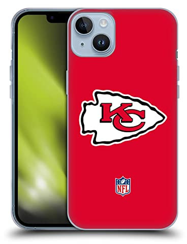 Head Case Designs Licenciado Oficialmente NFL Claro Logotipo de Kansas City Chiefs Caso Funda de Gel Suave Compatible con Apple iPhone 14 Plus