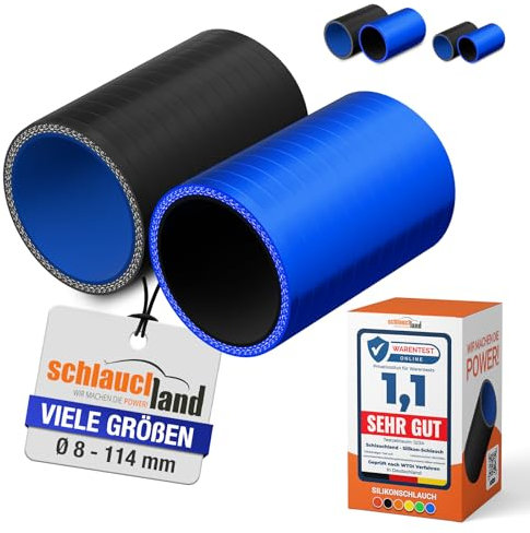 1 Stück | 10cm Silikon-Schlauch Verbinder ID-Ø 38mm blau 200°C | GROSSE AUSWAHL | Rohr-Kupplung Muffe Adapter Manschette Ladeluft LLK Kühler Turbo-Lader Silikon Schlauch Gummi Motor | PREMIUM