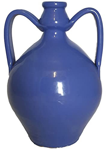 Anfora Blu in Ceramica di Vietri dipinta a mano altezza cm 25 diametro cm 16 Maiolica Oggetto Design Giara