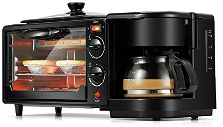 DieffematicMBJ Tostadora 3 en 1 Breakfast Making Machine Mini Drip Coffee Maker Pan Pizza Horno Freying Pan Toaster Breakfast Machine