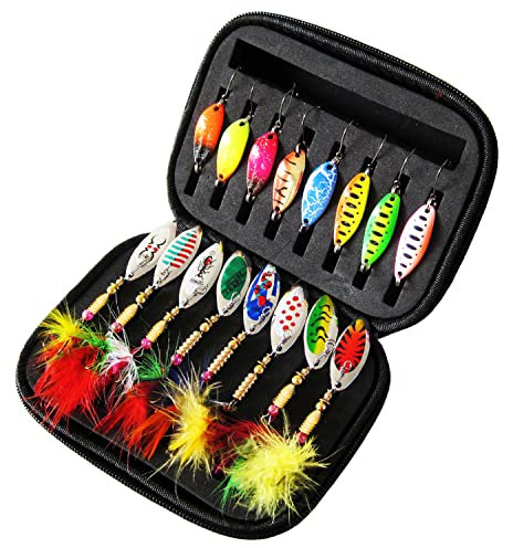Leeko Angelköder, Spinner Angelköder Blinker Angeln für Hecht Forelle Zander Barsch (C)