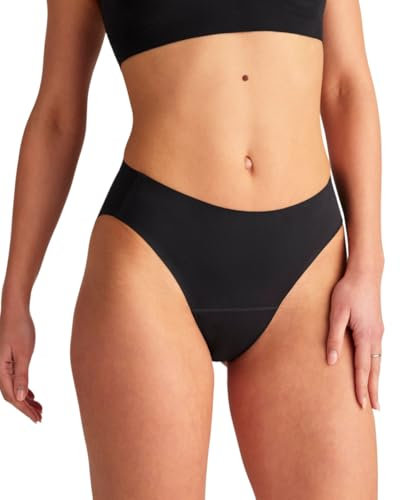 ooia Slip Seamless Perioden Unterwäsche für Leichte bis Mittlere Blutung Schwarz (Größe 38-40)