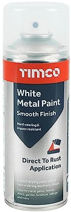 Timco - Peinture métallique blanche – Finition lisse (taille 380 ml – 1 chaque)