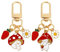 Bewudy Lot de 2 porte-clés champignon, porte-clés mignon, porte-clés en acier inoxydable, porte-clés, porte-clés, porte-clés, porte-clés, sac, pendentif, cadeau de Noël, Fleurs de fraise, S