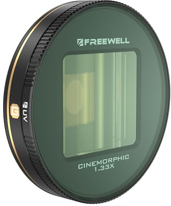 Freewell Objectif anamorphique 1,33x Or | Compatible avec Les étuis Freewell Sherpa pour iPhone, Galaxy et Genius Rig Cage, Non compatible monture 17mm