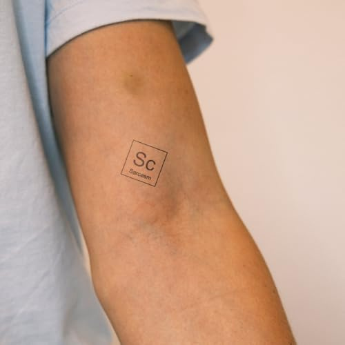 Inkster® Sarkasmus Tattoo | Temporäres Tattoo mit EU-Kosmetikzertifizierung | wasserfest + vegan | revolutionäres 2-Wochen-Tattoo | Fake Tattoos und Klebetattoos für Erwachsene