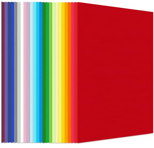 VGOODALL 50 Blatt Tonpapier, DIN A4 Kopierpapier 30 Farben Bastelkarton Tonpapier für DIY Kunst Handwerk Drucken Skizzieren