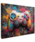 MuchoWow© Impressions sur Toile 80x60 cm Deco Tableau Murale Decoration Salon Peinture Tableaux Chambre Toiles Maison Graffiti - jeu - manette - peinture - Banksy
